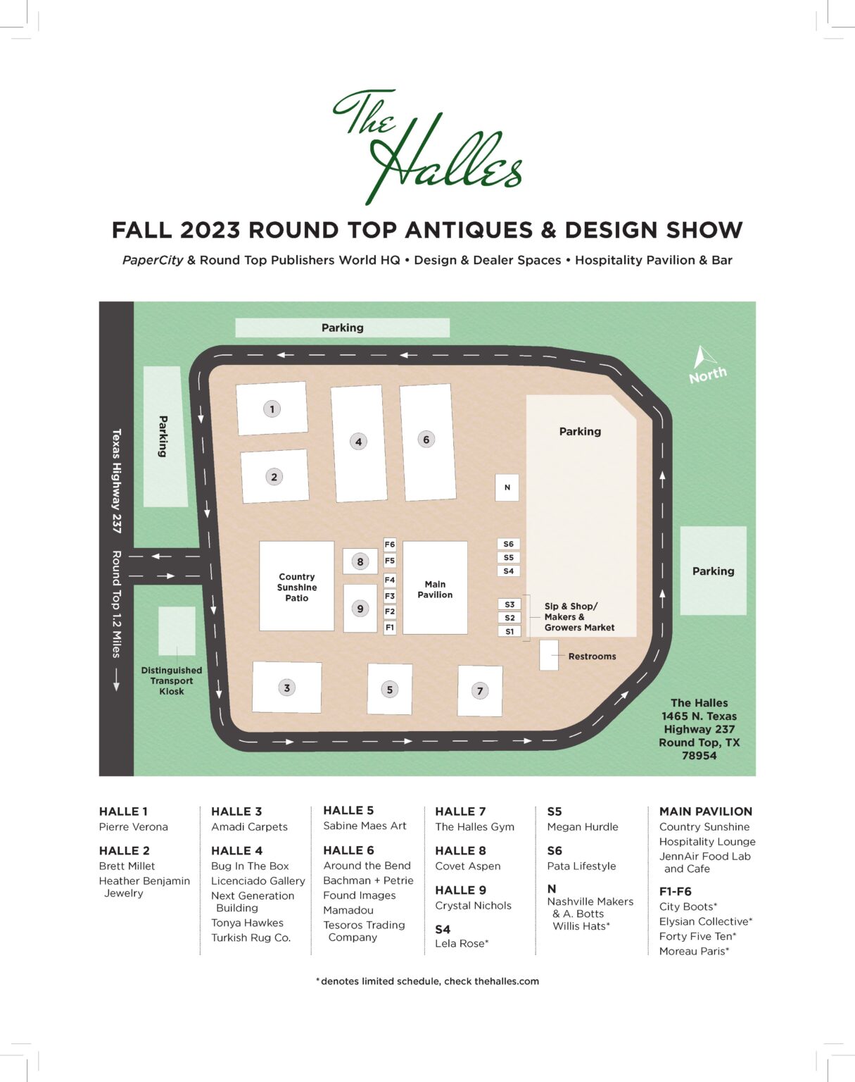 Dealer Listing and Map Round Top TX Event Venue Dealer Spaces